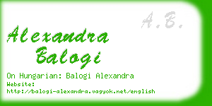 alexandra balogi business card